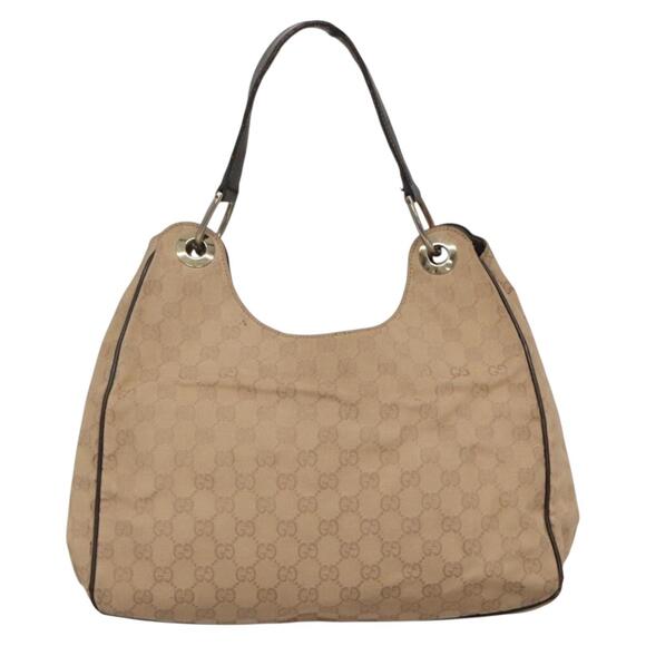GUCCI GG Canvas Shoulder Bag Outlet Beige Gold - Picture 3 of 12